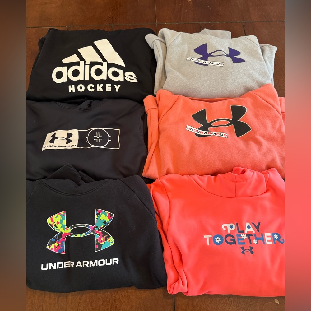 6 side large under armour hoodies